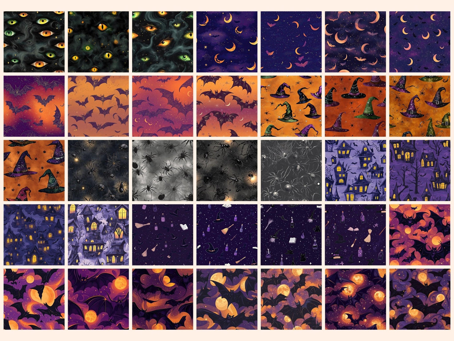 Halloween Seamless Digital Paper - High - Quality Instant Digital Download for Creative Projects