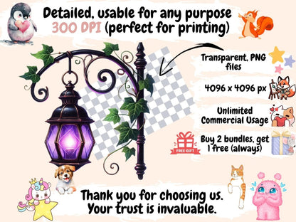 Halloween Streetlights Clipart digital halloween - Wonders Artist