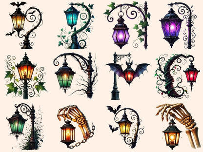 Halloween Streetlights Clipart digital halloween - Wonders Artist