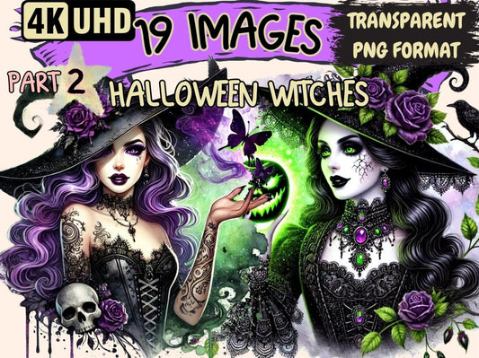 Halloween Witches (P2) Clipart Creepy Witch Art - Wonders Artist