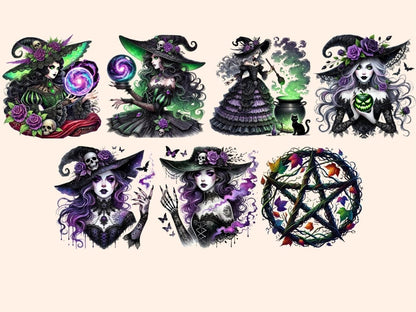 Halloween Witches (P2) Clipart Creepy Witch Art - Wonders Artist