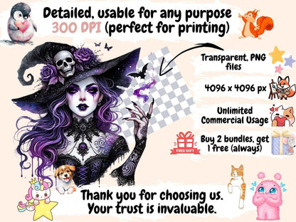 Halloween Witches (P2) Clipart Creepy Witch Art - Wonders Artist