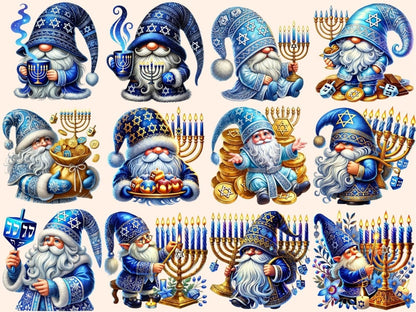 Hanukkah Gnomes Clipart Festive Gnome Art - Wonders Artist