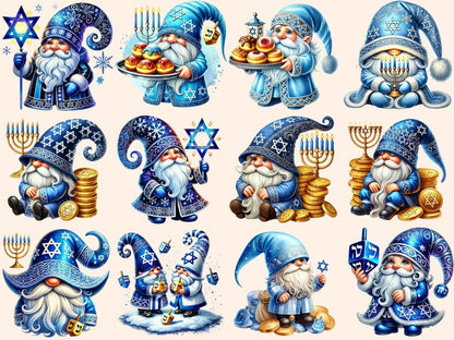 Hanukkah Gnomes Clipart Festive Gnome Art - Wonders Artist