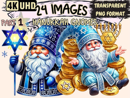 Hanukkah Gnomes Clipart Festive Gnome Art - Wonders Artist