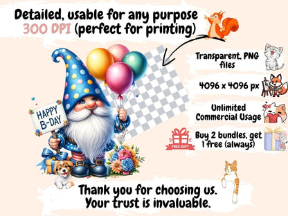 Happy Birthday Gnomes Clipart Birthday clip art - Wonders Artist