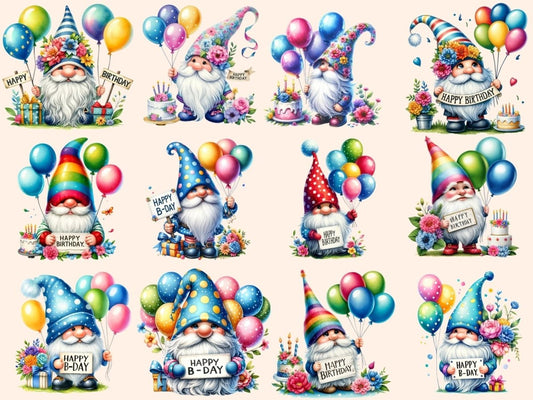 Gratulerer med dagen Gnomer Clipart