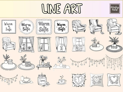 Happy Home Cardmaking Clipart cardmaking clipart cottage home art cozy home png - WondersArtist