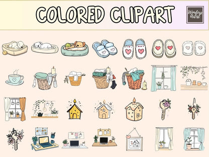 Happy Home Cardmaking Clipart cardmaking clipart cottage home art cozy home png - WondersArtist