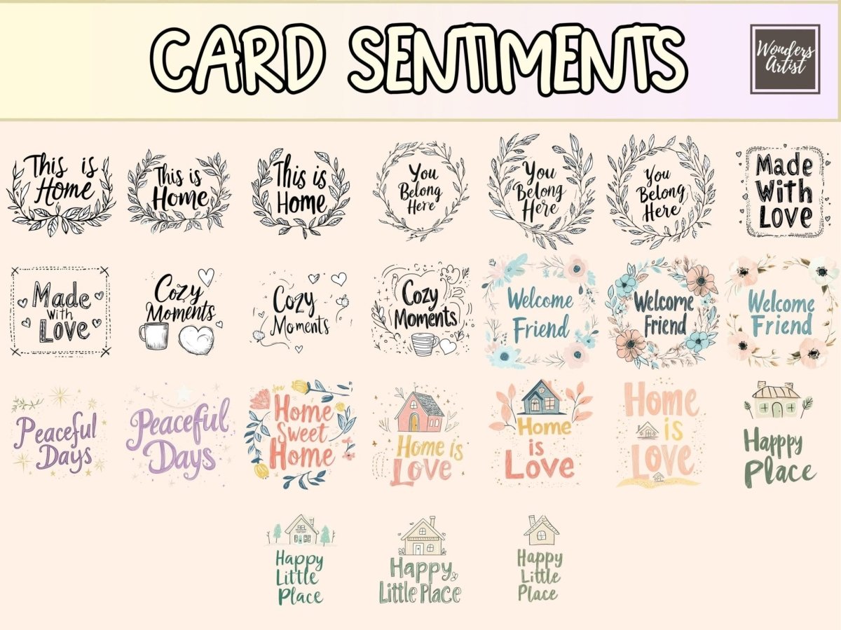 Happy Home Cardmaking Clipart cardmaking clipart cottage home art cozy home png - WondersArtist