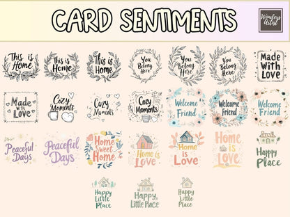 Happy Home Cardmaking Clipart cardmaking clipart cottage home art cozy home png - WondersArtist