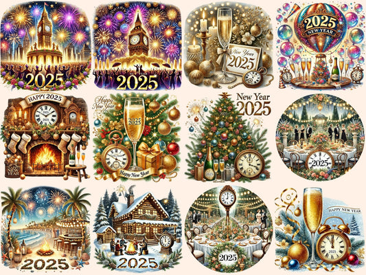 Happy New Year 2025 Clipart