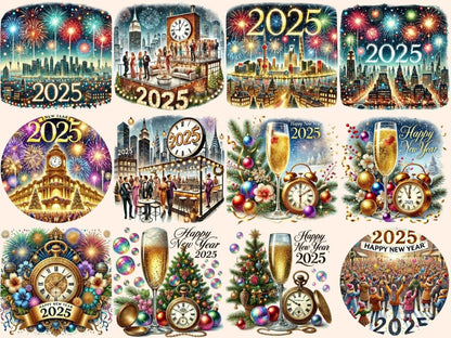 Happy New Year 2025 (P2) Clipart 2025 digital art - Wonders Artist