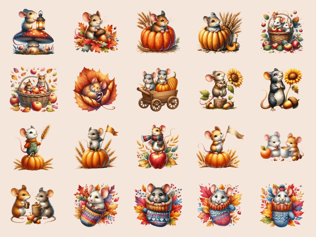 Harvest Mice Clipart All Bundles Clipart Line Art - WondersArtist
