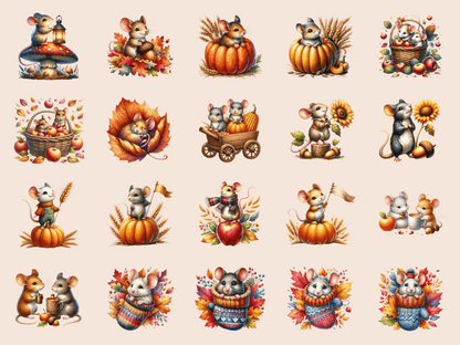 Harvest Mice Clipart All Bundles Clipart Line Art - WondersArtist