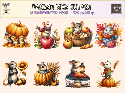 Harvest Mice Clipart All Bundles Clipart Line Art - WondersArtist