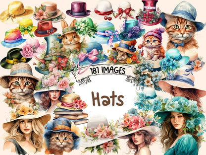Hats Watercolor Clipart elegant clipart - Wonders Artist