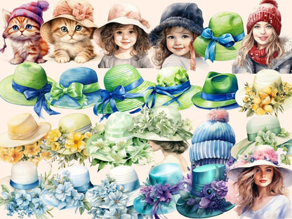 Hats Watercolor Clipart elegant clipart - Wonders Artist