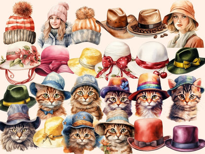 Hats Watercolor Clipart elegant clipart - Wonders Artist
