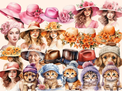 Hats Watercolor Clipart elegant clipart - Wonders Artist