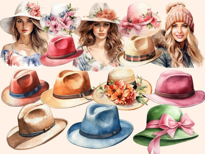 Hats Watercolor Clipart elegant clipart - Wonders Artist
