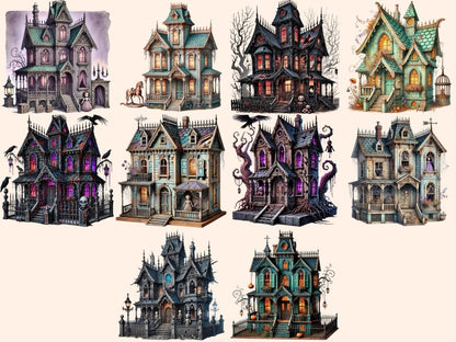 Haunted Dollhouses Clipart creepy house art - Wonders Artist