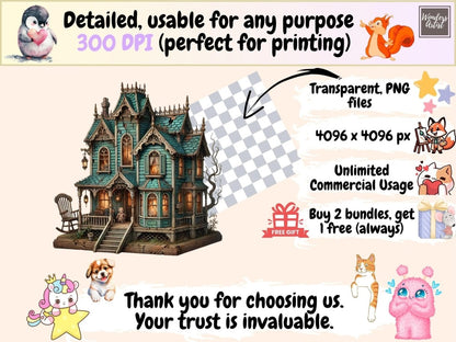 Haunted Dollhouses Clipart creepy house art - Wonders Artist