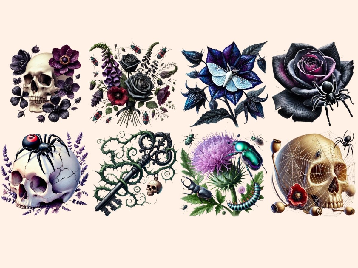 Haunted Flowers Clipart digital halloween - Wonders Artist