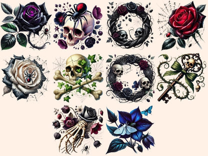 Haunted Flowers (P2) Clipart digital halloween - Wonders Artist
