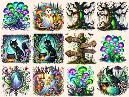 Haunted Forest Clipart creepy trees png dark woods clipart eerie forest art - WondersArtist