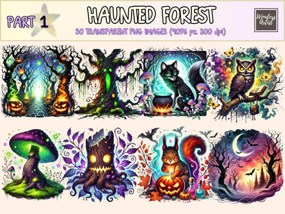 Haunted Forest Clipart creepy trees png dark woods clipart eerie forest art - WondersArtist