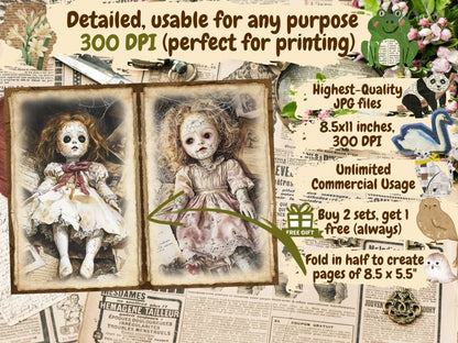 Haunted Whispers Journal Pages (P1) Dark Ephemera - Wonders Artist