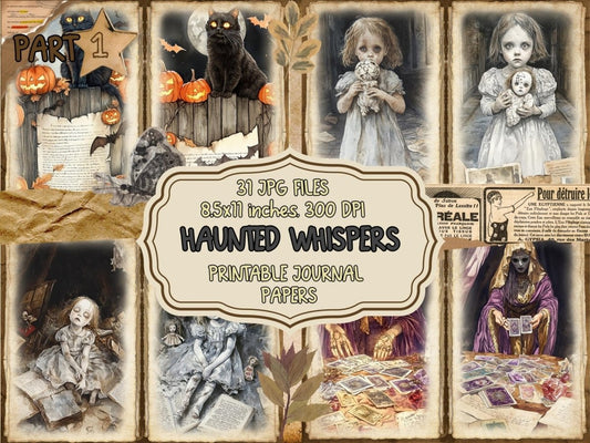 Haunted Whispers Journal Pages (P1) Dark Ephemera - Wonders Artist