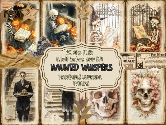 Haunted Whispers Journal Pages (P2) Dark Ephemera - Wonders Artist