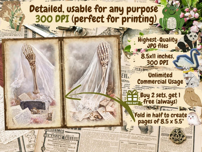 Haunted Whispers Journal Pages (P3) Dark Ephemera - Wonders Artist