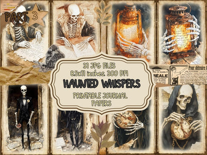 Haunted Whispers Journal Pages (P3) Dark Ephemera - Wonders Artist