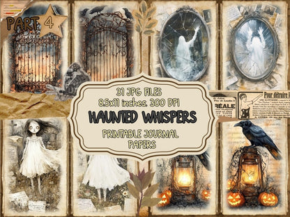 Haunted Whispers Journal Pages (P4) Dark Ephemera - Wonders Artist