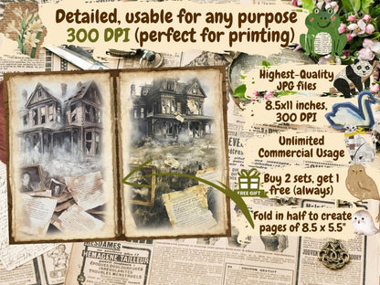 Haunted Whispers Journal Pages (P5) Dark Ephemera - Wonders Artist