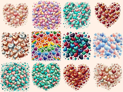 Heart Confetti Clipart Colorful Heart PNG - Wonders Artist