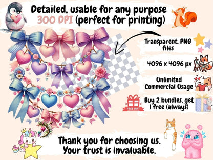 Heart Garlands Clipart Festive Heart Design - Wonders Artist
