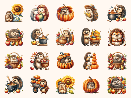 Hedgehog Harvest Clipart