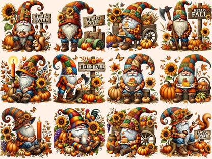 Hello Fall Gnomes Clipart autumn gnome clipart - Wonders Artist
