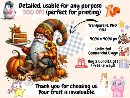 Hello Fall Gnomes Clipart autumn gnome clipart - Wonders Artist