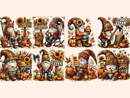 Hello Fall Gnomes Clipart autumn gnome clipart - Wonders Artist