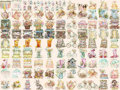 Hello Spring Watercolor Clipart Blooming Spring Art - Wonders Artist