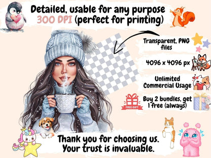 Hello Winter Watercolor Clipart Frosty Graphics - Wonders Artist