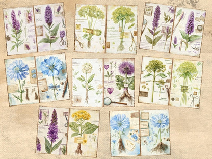 Herbarium Journal Pages (P1) Botanical Ephemera - Wonders Artist