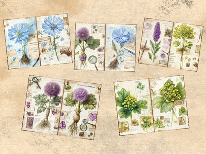 Herbarium Journal Pages (P1) Botanical Ephemera - Wonders Artist