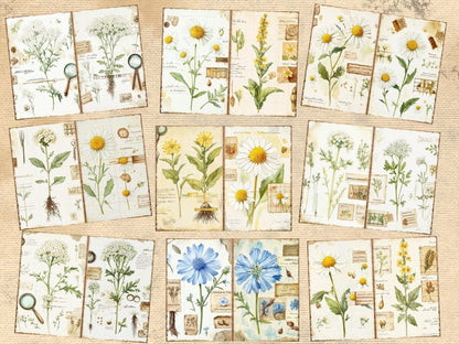 Herbarium Journal Pages (P1) Botanical Ephemera - Wonders Artist