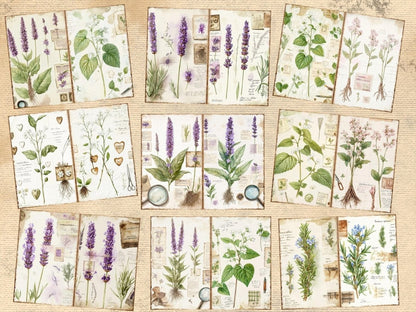 Herbarium Journal Pages (P2) Botanical Ephemera - Wonders Artist